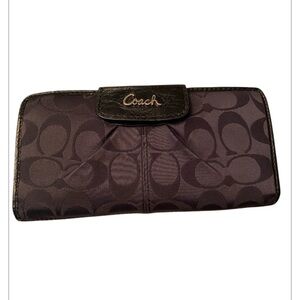Coach Black Signature Envelope Style Wallet